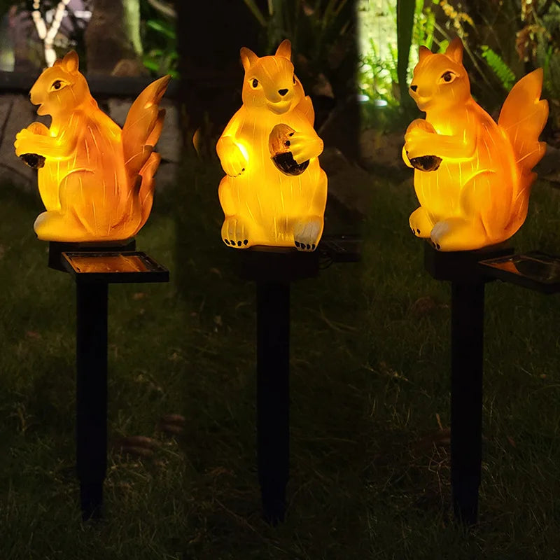 Solar Squirrel Plug Light 0.2W RoHS Certified JBM Outdoor Garden Park Decorations Durable Plastic Lawn Light Enhancing Garden