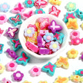 Cartoon Color Plated Acrylic Loose Beads Two Colors Butterfly Flower Candy Star Heart Round Beads DIY Mobile Phone Chain