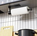 Adhesive Black Bathroom Toilet Wall Mount Kitchen Cabinet Eco-Friendly Stainless Steel Paper Towel Roll Holder Damping Function