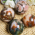 Factory Price Polished Natural Stone Balls Healing Red Moss Agate Crystal Spheres for Home Decoration
