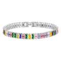 2025 Luxury Fashion Bracelet Women Full Diamond Adjustable Crystal Tennis Chain Colorful Zirconium Bracelet