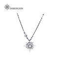 Mini Abstract Star Moon Pendant Fine Jewelry Women Girl Birthday Gift Silver S925 0.5 Carat Moissanite Pendant Necklace