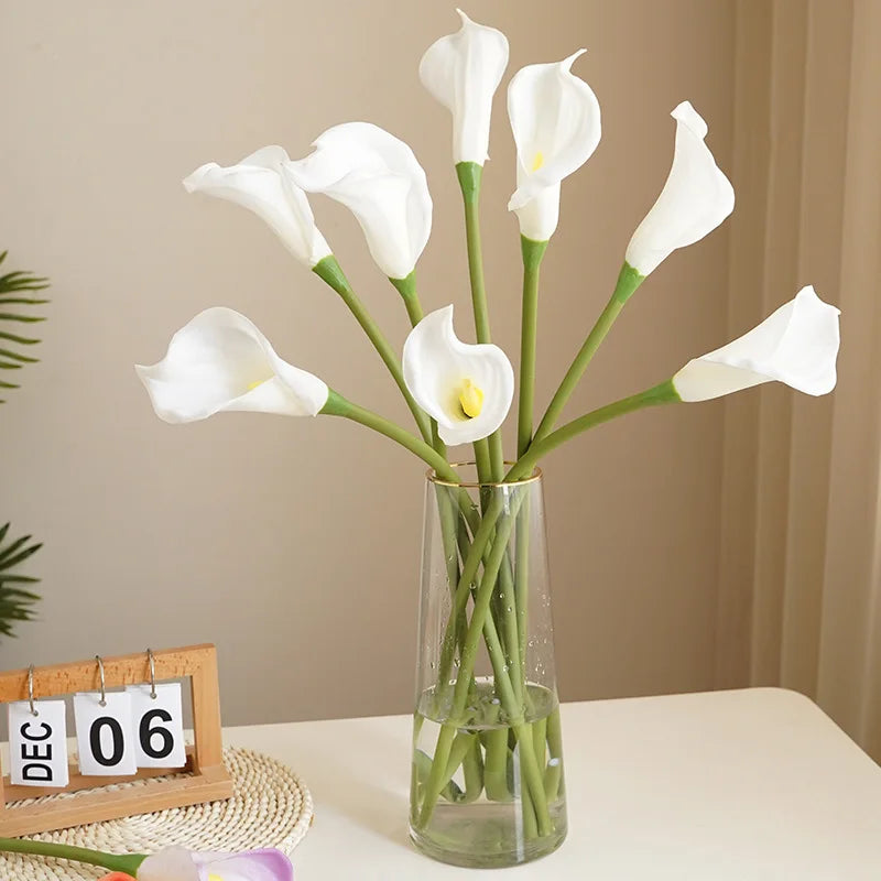 PU Large Size Calla Lily Simulation Flower for Wedding Living Room Decoration DIY Floral Arrangement Party Decoration