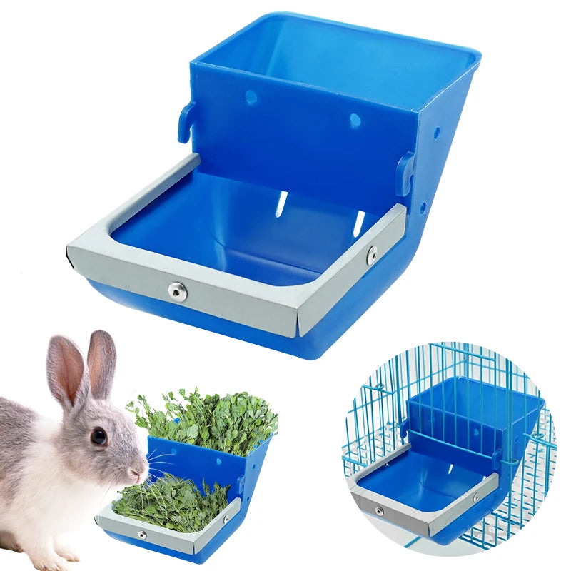 Farming Cage 10cm Rabbit Feed Trough Plastic Rabbit Feeder Box Hopper for Sale