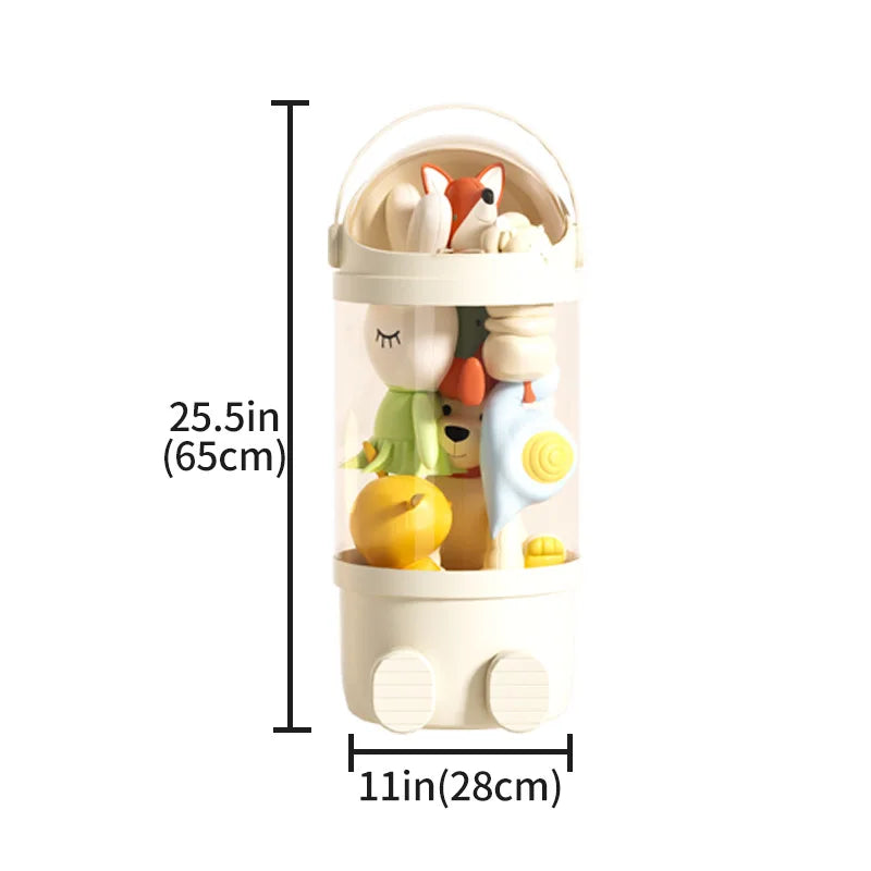 2025 Hot Sale Transparent Magic Tool Plush Dolls Children's Toys Storage Bucket Basket Transparent Toy Doll Storage Bucket