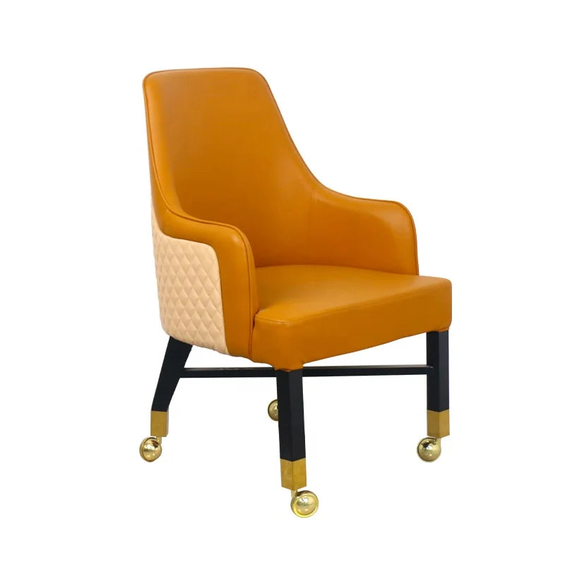 YH Luxury Comfortable Casino Gaming Chairs Player Poker Roller Chairs Embroidery Logo Vip Baccarat Chair With Rolls