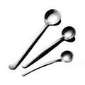 Modern Design Small round Scoop Silver Seasoning Spoon 304 Stainless Steel for Home Kitchen Spice Jars for Parties Measurements
