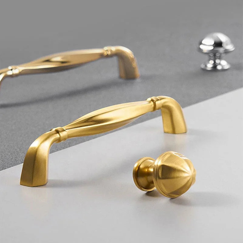 Hot Sale Chrome Gold Brushed Copper Cabinet Handle Brass Kitchen Pull Drawer Knobs