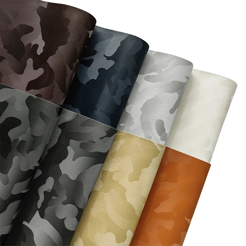 Eco-friendly Smooth Camouflage Faux Leather PU for Home Textiles Costumes Jacket Cap Garment Making