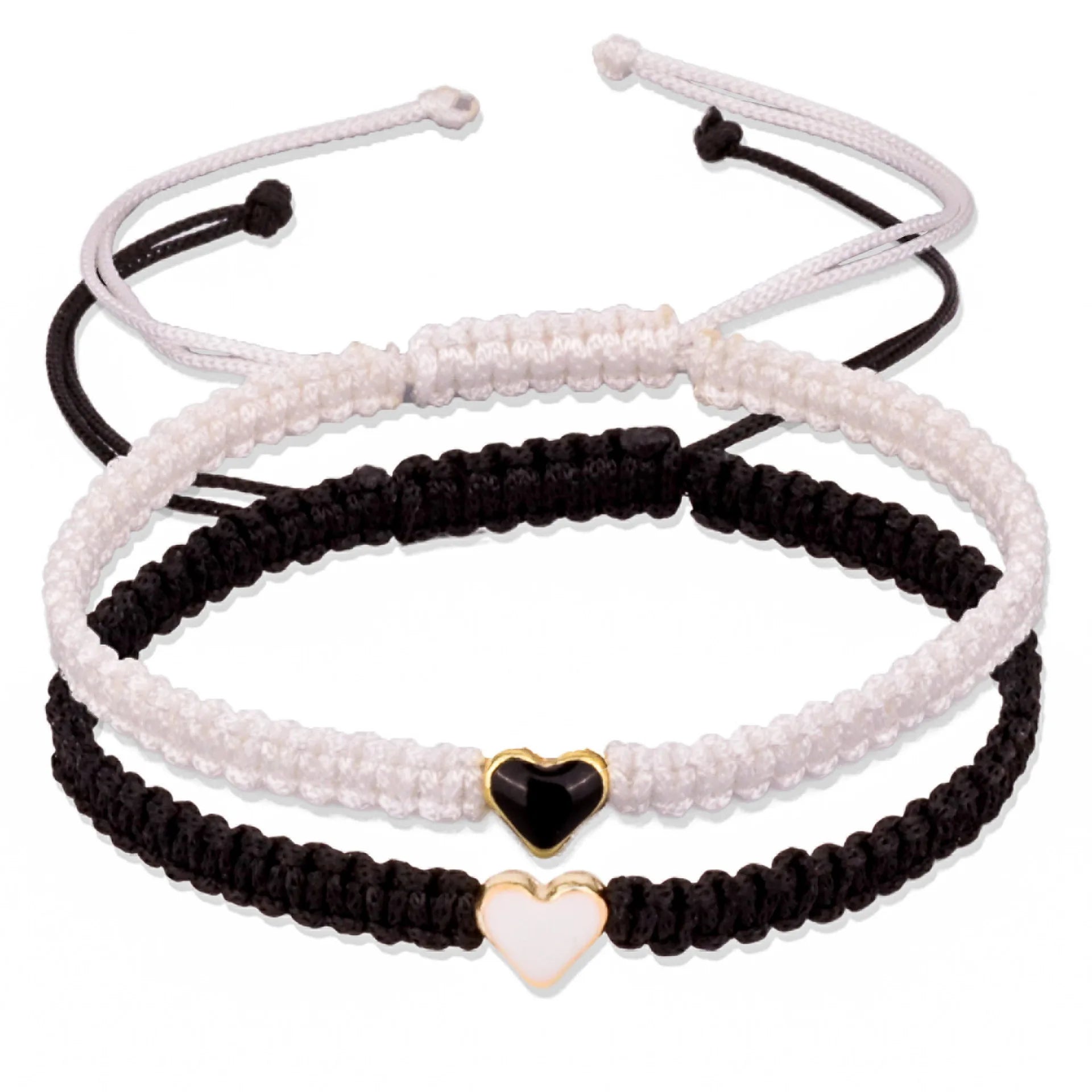 AA016571 Handmade Alloy Love Heart Shape Charm Bracelet Rope Thread String Bracelets for Men Women Couples