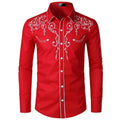RNSHANGER Western Cowboy Men's Shirt Comfortable and Soft Men's Clothing Long Sleeve Shirt Daily Wear Shirt Button Design