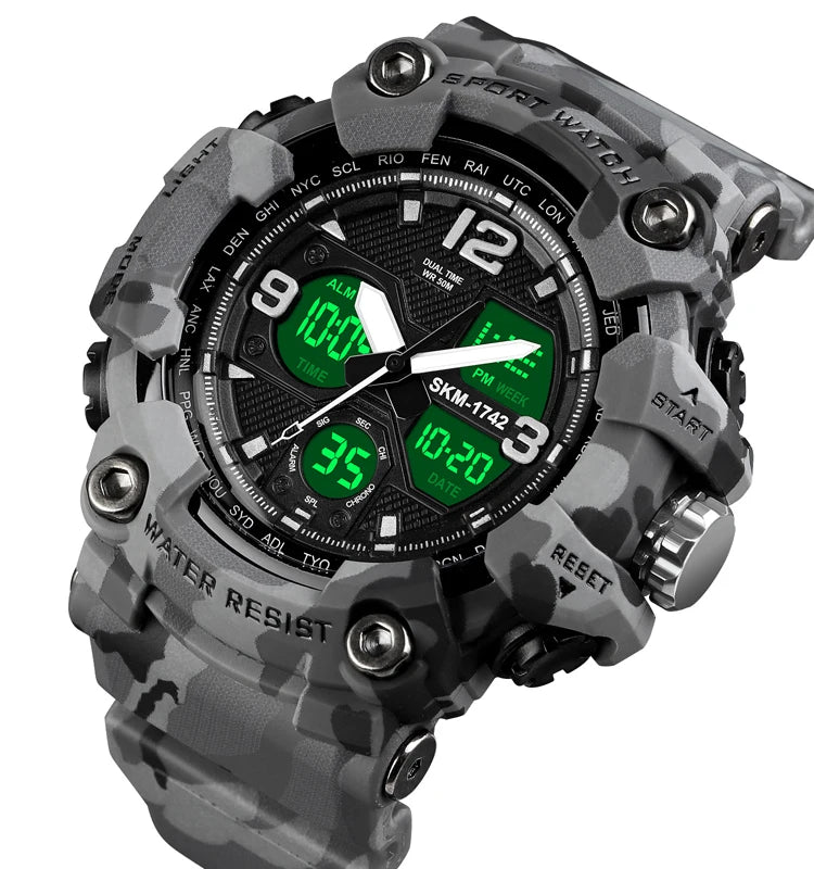 Skmei 1742 Men Sport Digital Watch 50mm Water Resistant Alarm Stop Watch High Quality Cheap Brand Wholesale