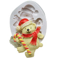 D-0238 Christmas cane bear silicone mold chocolate Fondant silicone mold cake decoration mold