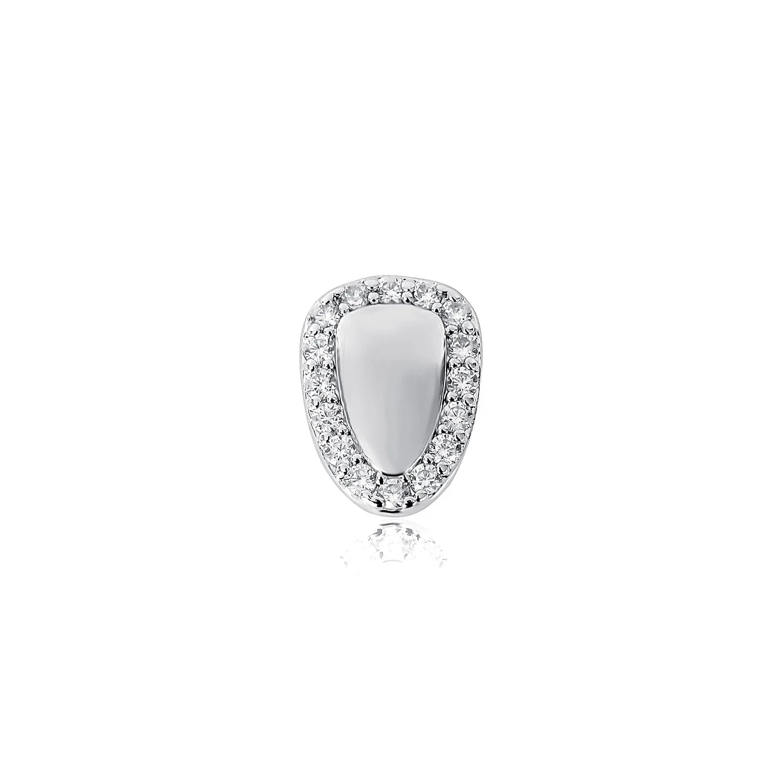 Hip Hop Punk Style Single Teeth Grill with Micro Pave Diamond Zircon Gift Body Jewelry Made of Gold Plated Brass Copper Alloy