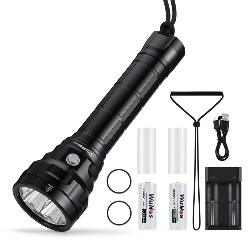 2023 Manufacturer Wholesale Tactical Led Flashlights Rechargeable Flashlight Emergency Professional Diving Flashlights