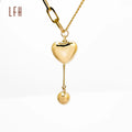 Dainty Custom 18k Real Gold Cross Heart Pendant Necklace Charm Chain Choker Necklace Big Heart Necklace Jewelry