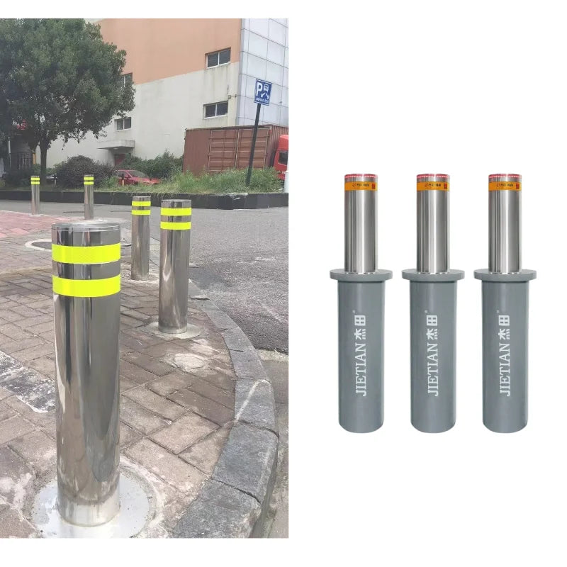 Stainless Steel Retractable Security Bollards Hydraulic Rising Automatic Bollard