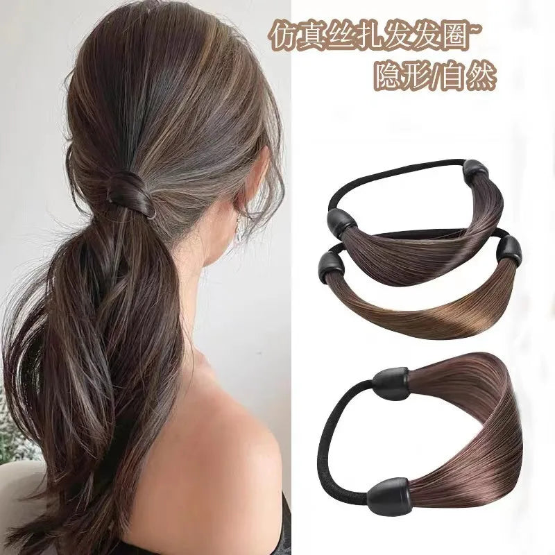 Korean Natural Invisible Hair Tie Elastic Band New Fashion Straight Hair Rope for Braids Ponytail Scrunchies