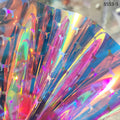 0.4MM Wholesale Purple Color Holographic Rainbow PVC Transparent  Film for Making Book Cover Decorative Film