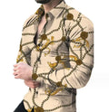 Fashion Custom Men Dress Shirts Casual Turn-down Clothes Long Sleeve 3D Printing Slim Shirts for Mens