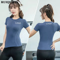 RUIQUWIN 2026 Spring Printing Logo Yoga Short Sleeved Tops Women's Thin Quick Drying Breathable Running Fitness Girls T-shirts
