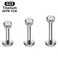 Wholesale F136 Titanium Piercing Stud Earrings 2-4mm Zircon Labret Internal Thread 16G Lip Nail Ear Tragus Body Piercing Jewelry