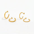 New Trendy Earring 18K Gold Plated Rope Twisted C Hoop Earrings for Women Stainless Steel Earrings Wholesale