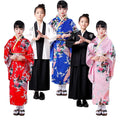 Traditional Peacock Flower Long Japanese Kimono Kids Dress Yukata Haori Costume TRAD-001