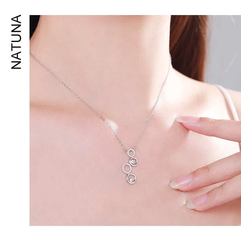 Irregular Circle Necklace 925 Sterling Silver Jewelry Necklace Luxury Jewelry Pendant Necklace for Women Love Charms