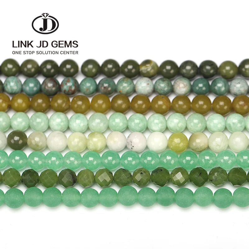 Natural Green Jade Nephrite Beads Matte Green Faceted Gemstone 4mm/12mm Iridescence AAAAA Quality DIY Charm Beads Jewelry Making