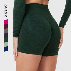 Wholesale Women High Waist Solid Running Athletic Yoga Custom Biker Booty Gym Shorts Sweat-Wicking Four-Way Stretch