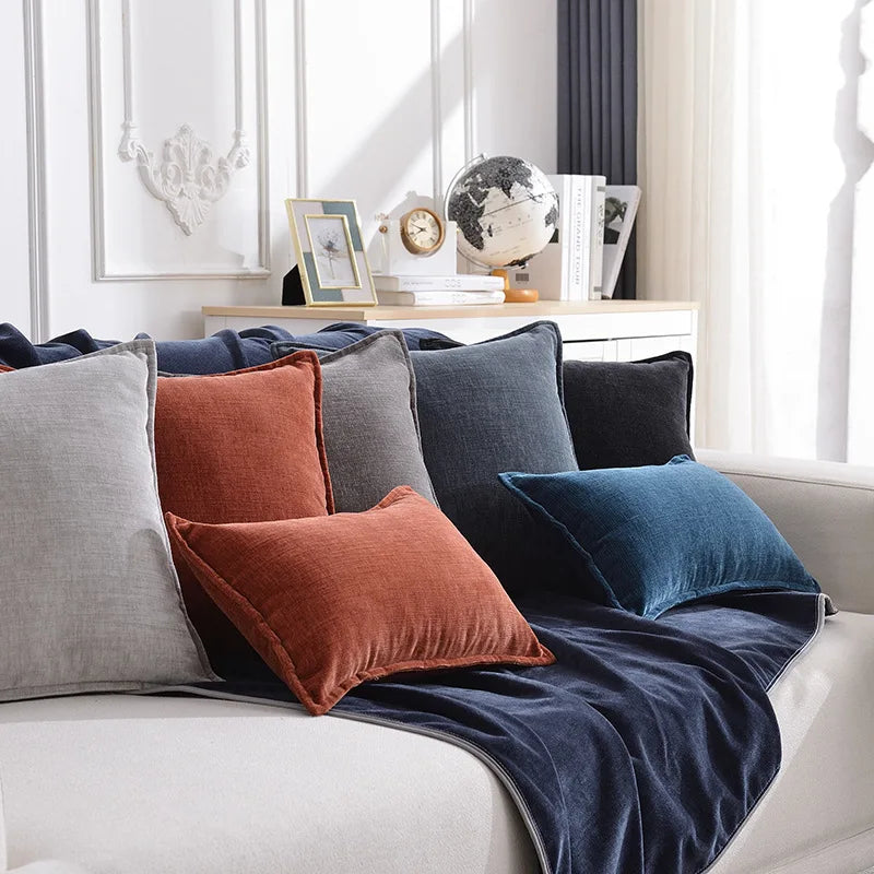 Wholesale 45X45 50X50 Chenille Pillow Cushion Cover Home Decor Cushion Pillow Case Custom Decorative Throw Pillow Cover 18X18