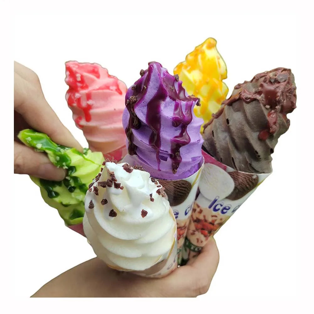 Simulation Ice Cream Model Chocolate Ice Cream Cone Cabinetry Outdoor Pose Decorative Toys