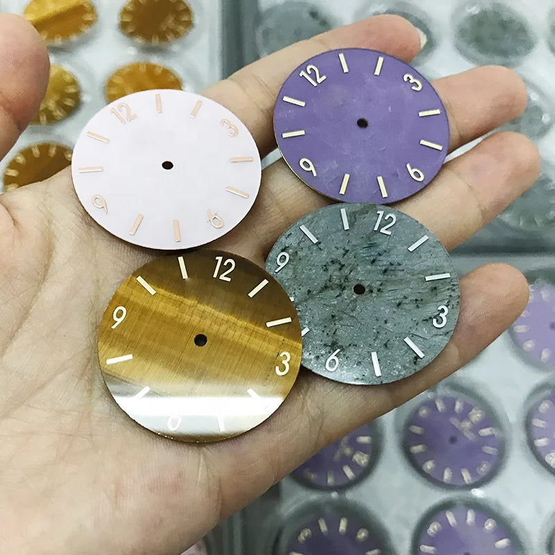 Stone Wrist Watch Dials Spare Parts Natural Labradorite Stone Watch Dials