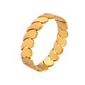Wide Band Stainless Steel Jewelry 18k Gold Plated Tar Free Simplicity Water Drop Shape Bracelet  YF3687