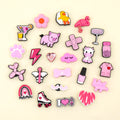 Fashion New Crystal Pink Girl Flower Shoe Charm Wholesale Replace Accessories Cute Custom Rubber Clogs Shoe Charm Sneakers Bulk
