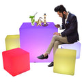 Modern Comfortable Portable Outdoor LED Cube Chair 16 Colors Changing IP68 Waterproof Durable Eco-Friendly Plastic Furniture for