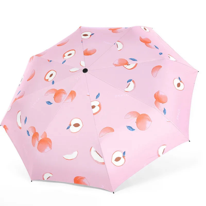 Wholesale Custom Fruit Printing Windproof Foldable Pocket Umbrella Automatic Folding Umbrella