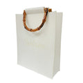Customized Durable Modern Felt Tote Bag with Letter Pattern Large Capacity Bamboo Handle for Gift & Grocery Shopping
