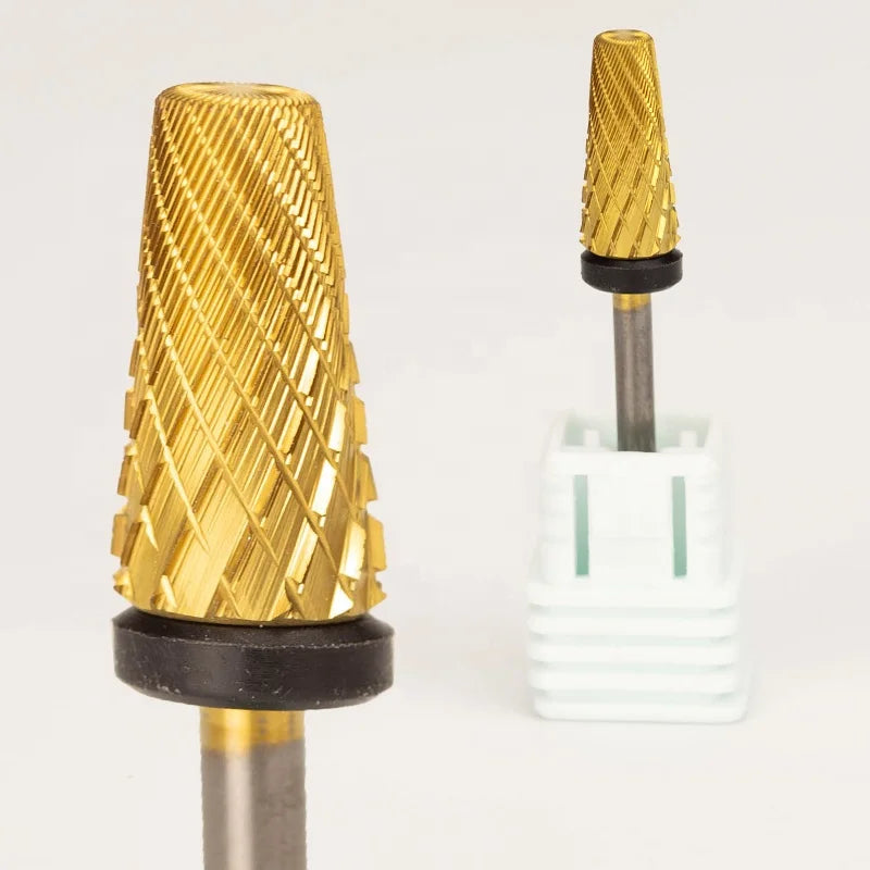 New Design Multi-funcation 5in1 Acrylic Gel Remove Taper Rose Gold Tungsten Carbide Nail Drill Bits 5 in 1 Manicure