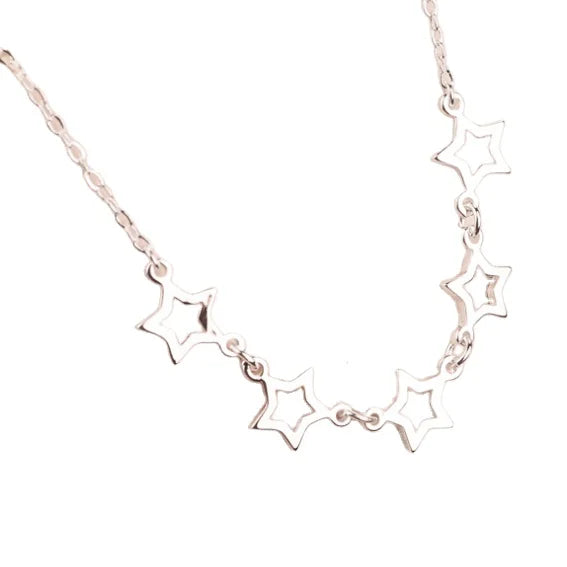 Factory Wholesale Silver Star Necklace for Women New Fashionable Necklace Jewelry