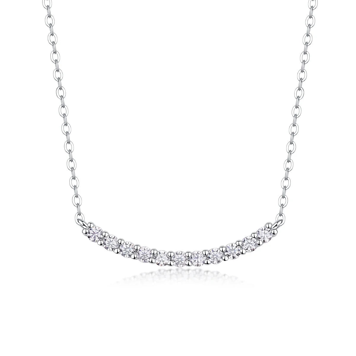 Luxury Jewelry 925 Sterling Silver Moissanite Necklace Adjustable Dainty Iced Out Bling Moissanite Necklaces Women Custom