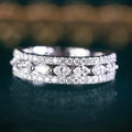 CAOSHI Manufactures Hot Eternity Anillos Many Shiny Zircon Rings Double Layer Lady Girls Daily Trendy Silver Fashion Rings