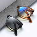 DOISYER 2021 Fashion Retro Eyeglasses Solid PC Folding Color-Changing Photochromic Lenses Anti Blue Light for Men Women Driving