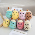 New 4-inch Pearl Milk Tea Cup Mini Boba Plush Toy Doll Bag Accessories Keychain Milk Tae Shop Small Gift