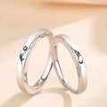 925 Silver Plated Romantic Sun Moon Ring Men Women Coupler's Open Adjustable Ring Romantic Design Silver Plated Couple Ring