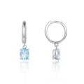 Abiding Jewelry Wholesale Selling Natural Blue Topaz Gemstone 925 Sterling Silver Earrings for Women