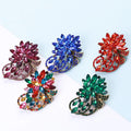 Retro Fashion Brooch Jewelry Gift Metal Alloy Crystal Rhinestone Flower Brooch Pin for Women Suit Dress Decoration