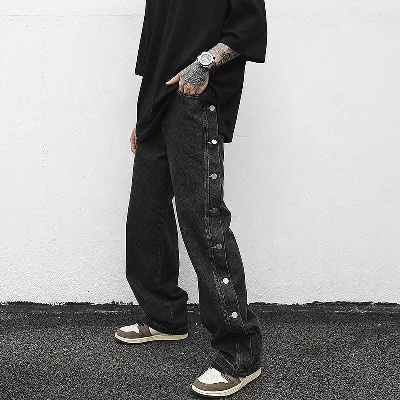 OEM  New Style  Pent Style Stock Dropshipping Men Button Jeans