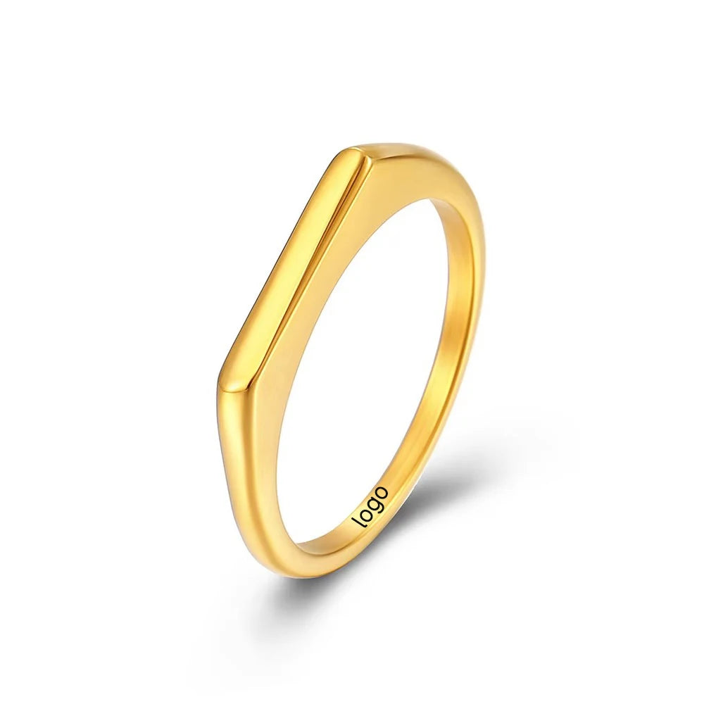 ShuoyeW 2.3mm Stainless Steel Ring Silver Rose Gold INS Minimalist Basic Small Glossy Stainless Steel Ring Finger Ring 762